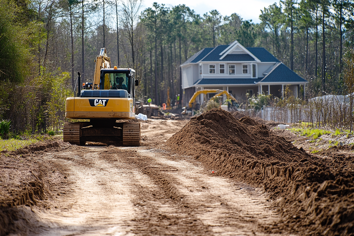 Residential Grading in Progress