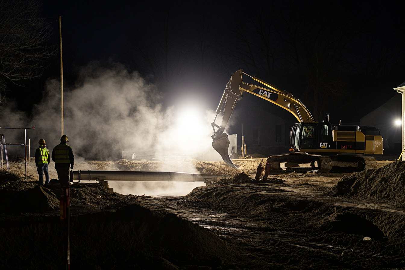 Nighttime Septic System Installation