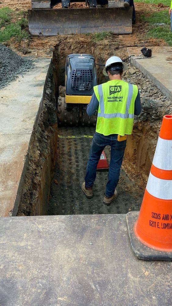 Excavation site preparation for sewer repair in Baltimore Maryland